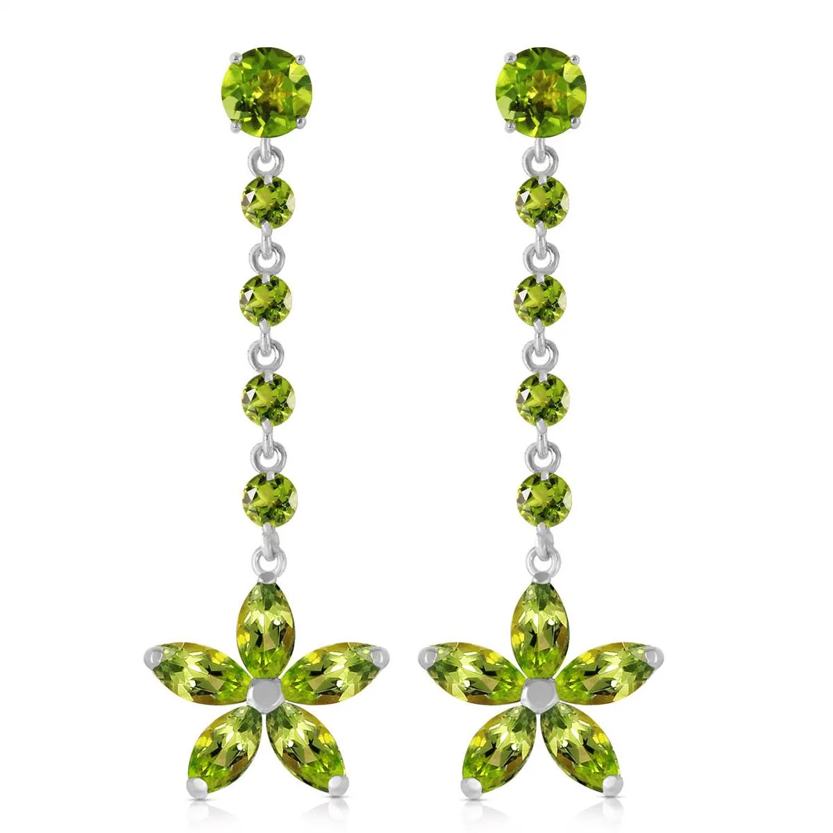 4.8 Carat 14K Solid White Gold More Than Lovemaking Peridot Earrings