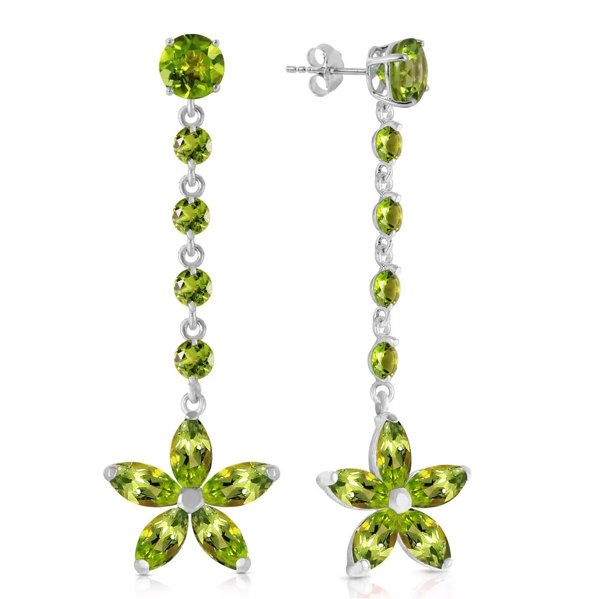 4.8 Carat 14K Solid White Gold More Than Lovemaking Peridot Earrings