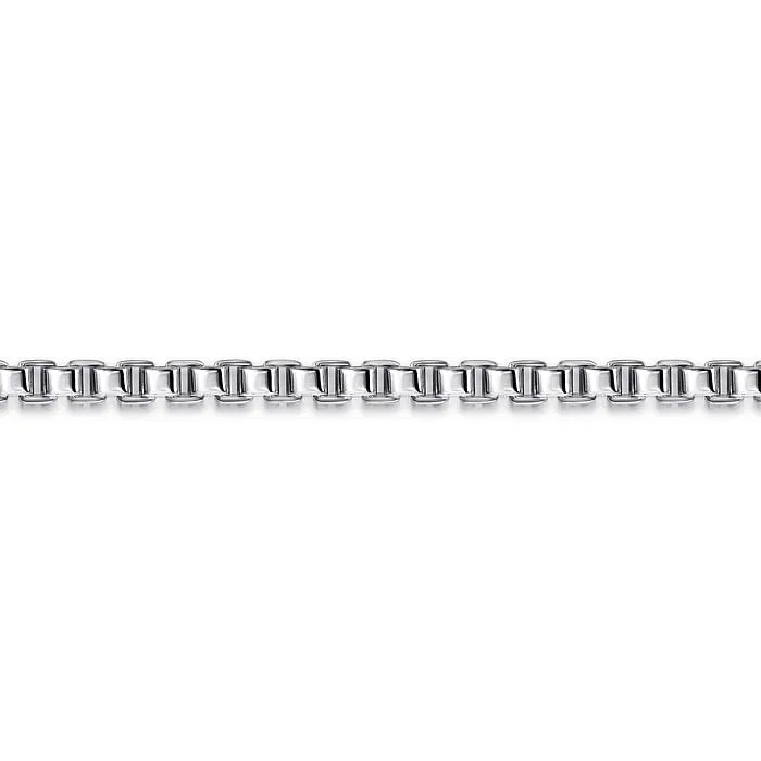 4mm 925 Sterling Silver Solid Mens Box Chain Bracelet