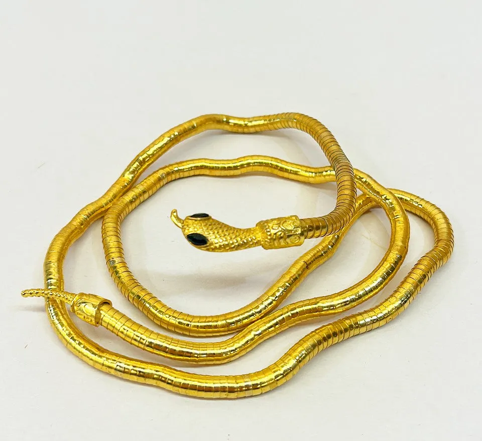 80’s sculptural style gold metal omega look that can be twisted and shaped into a necklace