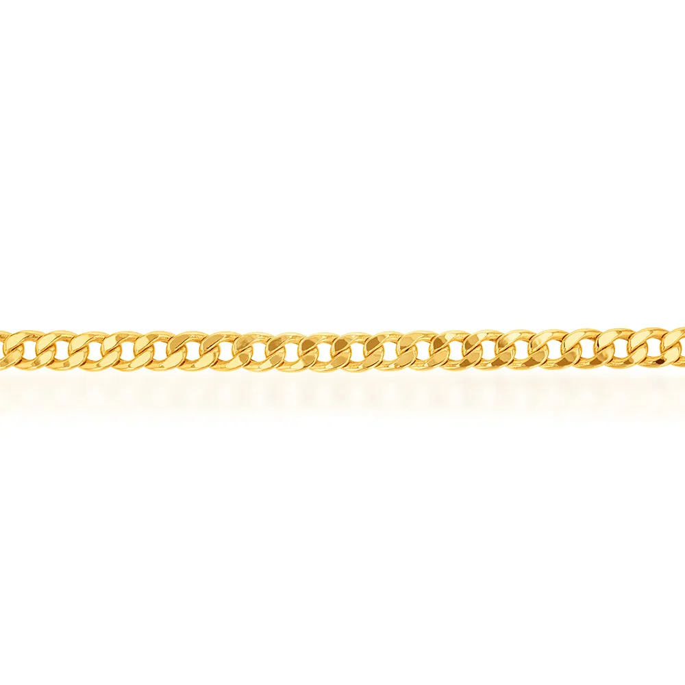 9ct  Yellow Gold Copper Filled Curb 22cm Bracelet 190Gauge