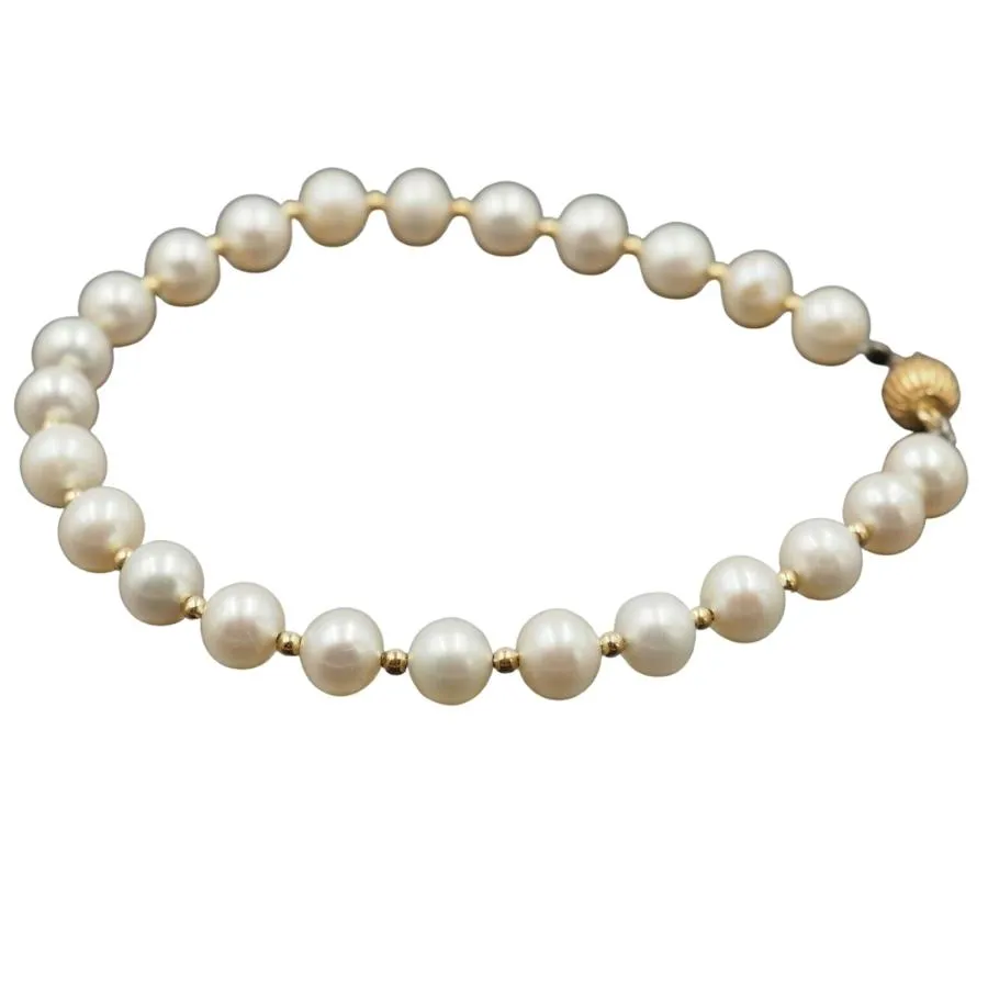 9ct Yellow Gold Freshwater Pearl Necklace & Bracelet Set