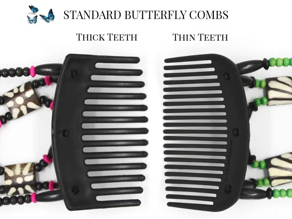 African Butterfly Hair Comb - Dalena Brown 98