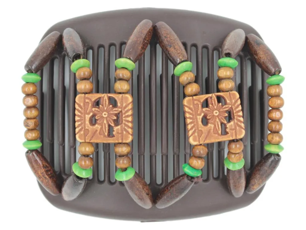 African Butterfly Hair Comb - Dupla Brown 90