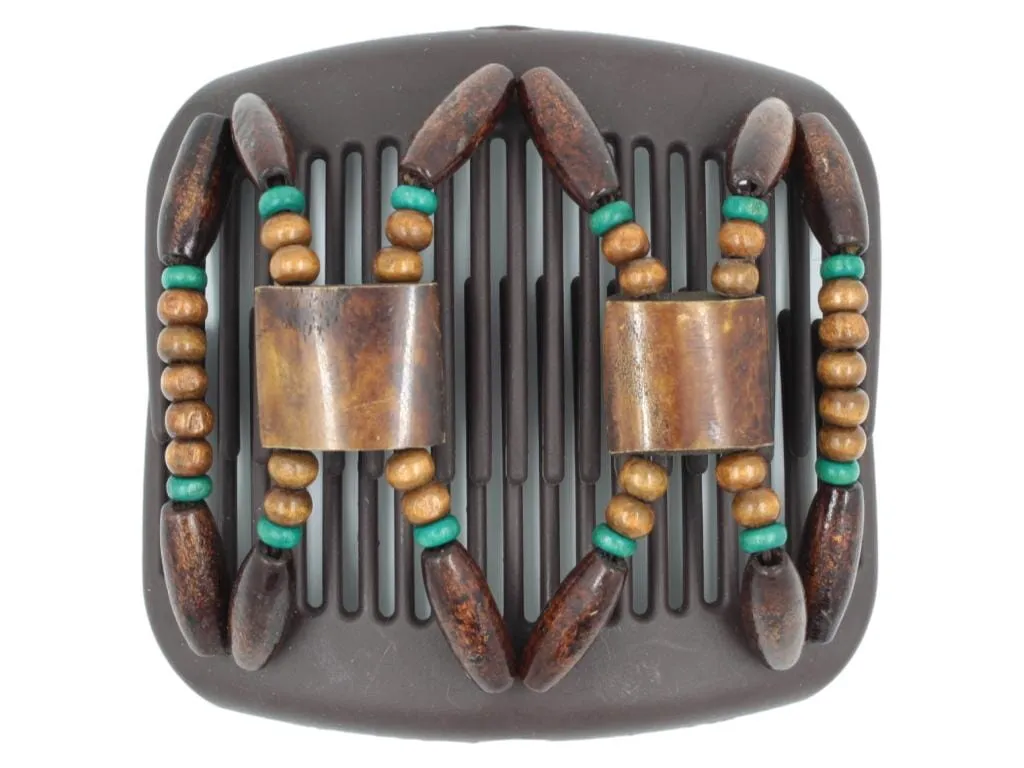 African Butterfly Hair Comb - Stones & Bones Brown 112