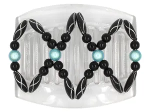 African Butterfly Thick Hair Comb - Dalena Clear 126