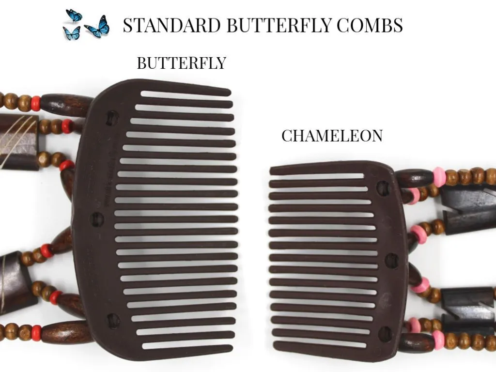 African Butterfly Thick Hair Comb - Ndalena Blonde 68