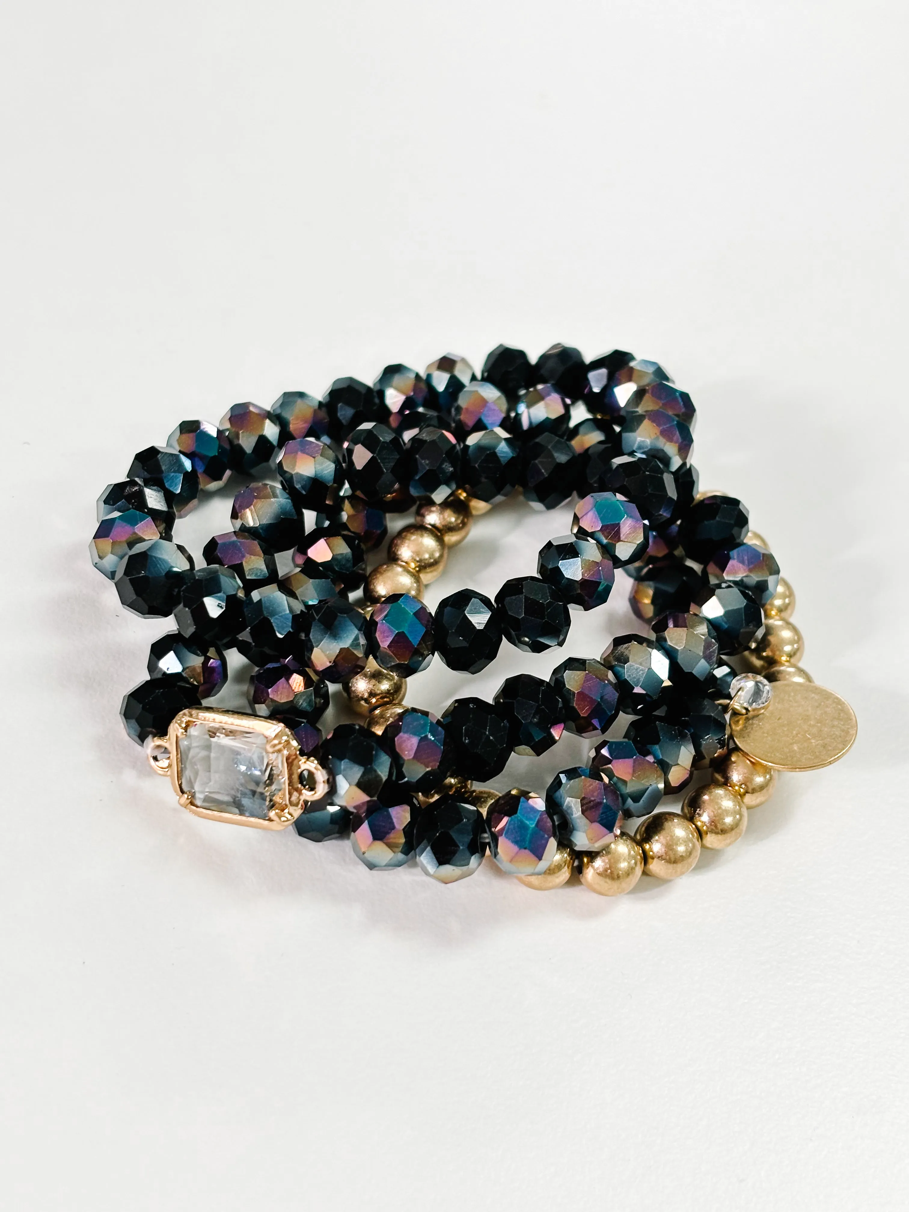 All That Sparkles Bracelet Set - Black Multi