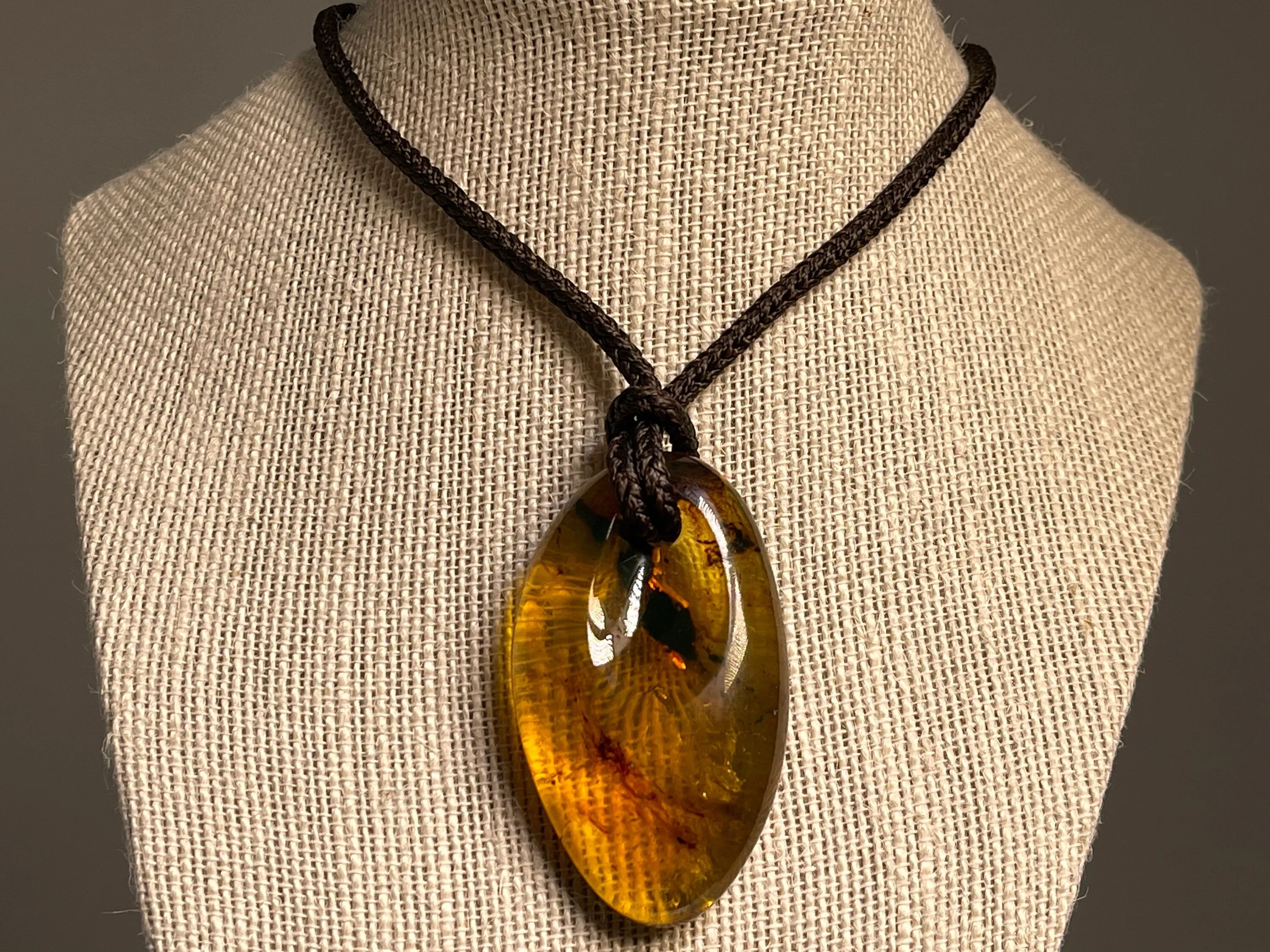 AMBER Crystal Necklace - Pendant Necklace, Handmade Jewelry, Healing Crystals and Stones, 48542