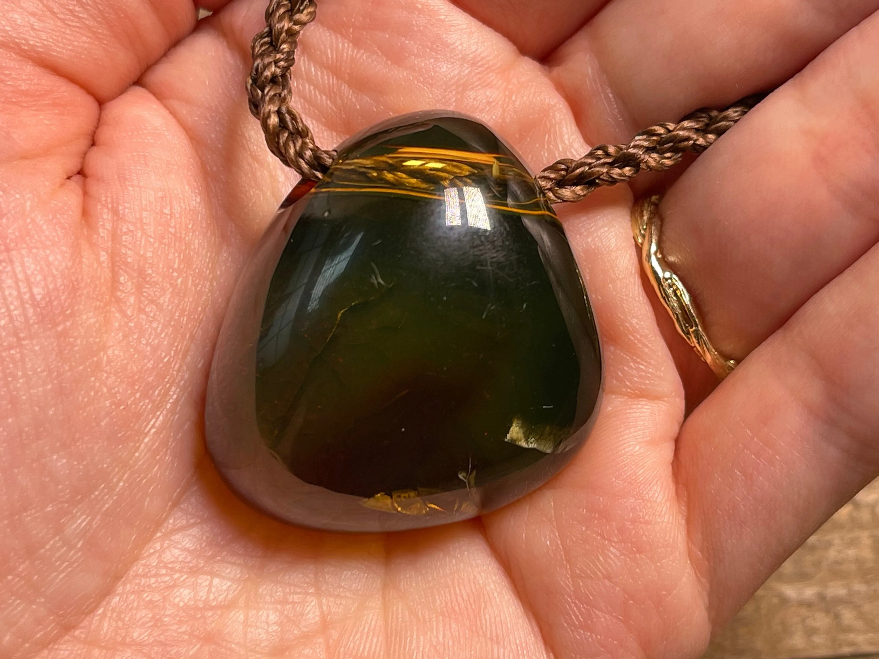 AMBER Crystal Necklace - Pendant Necklace, Handmade Jewelry, Healing Crystals and Stones, 48553