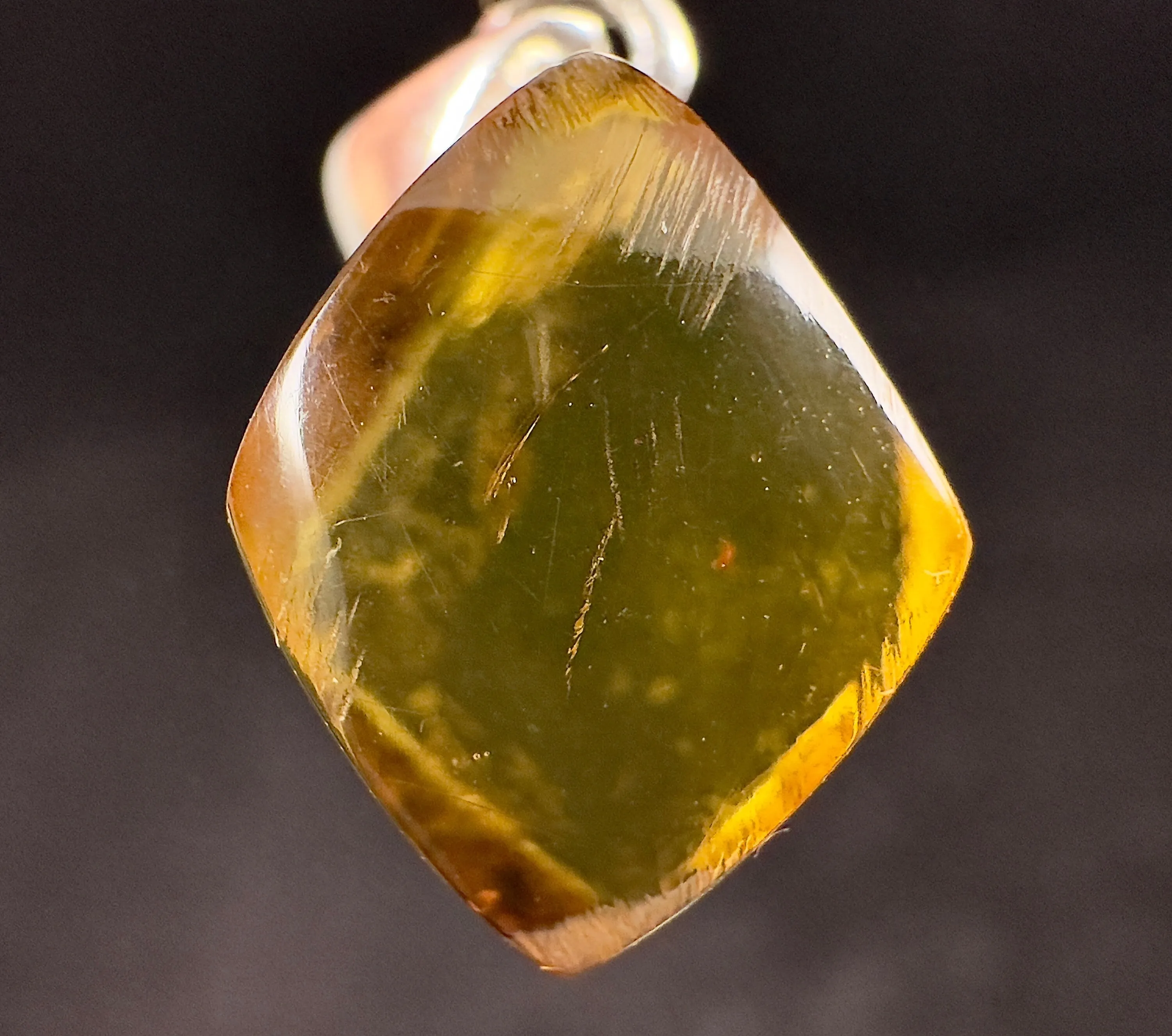 AMBER Crystal Pendant - Sterling Silver - Pendant Necklace, Fine Jewelry, Healing Crystals and Stones 53442