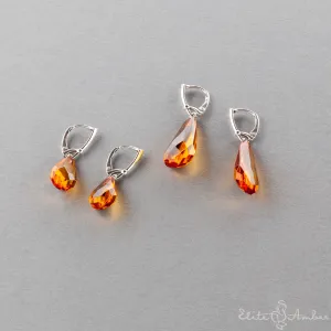 Amber earrings "Honey droplets"