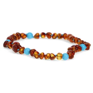 Amber Necklace Cognac/Turquoise