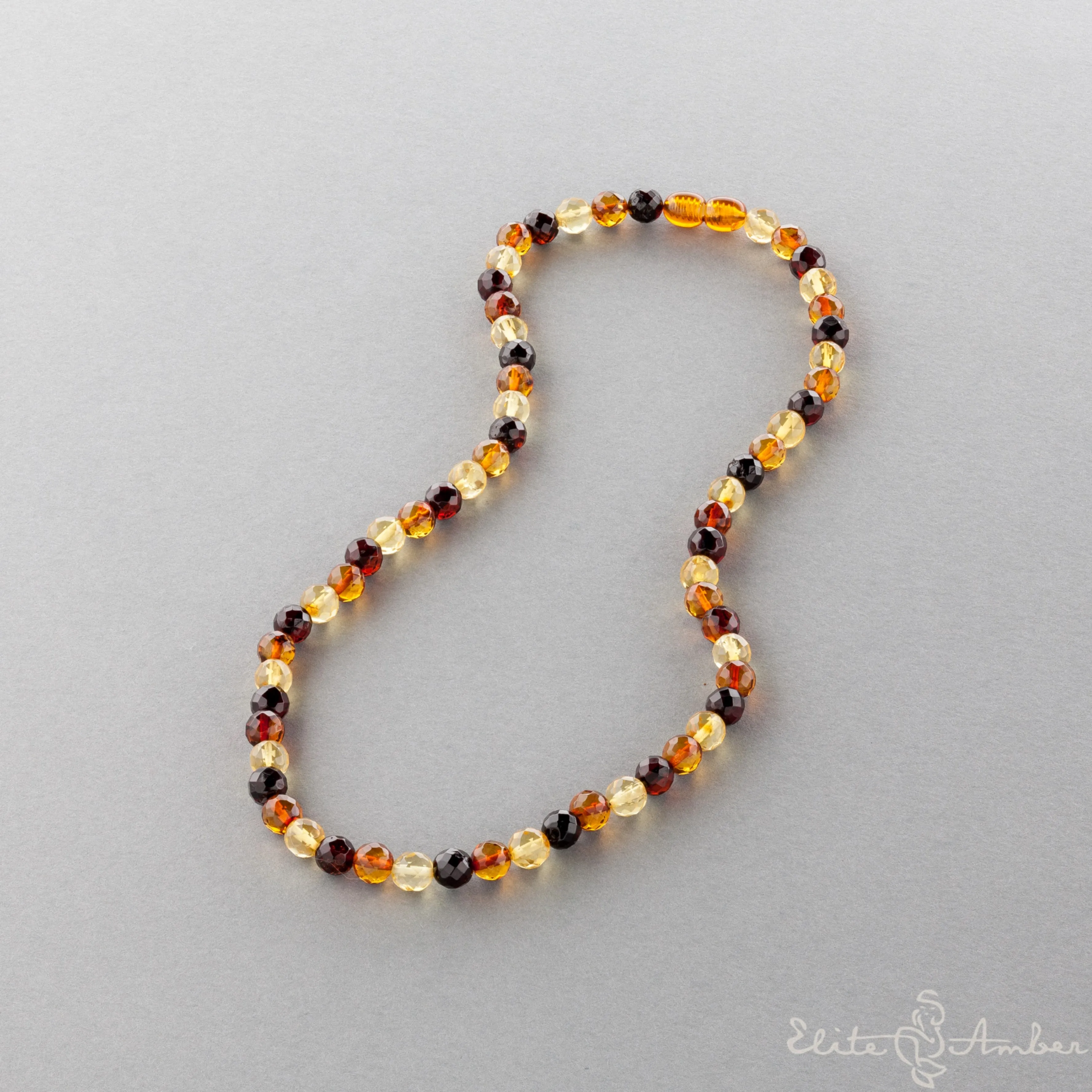 Amber necklace "Glossy colors"