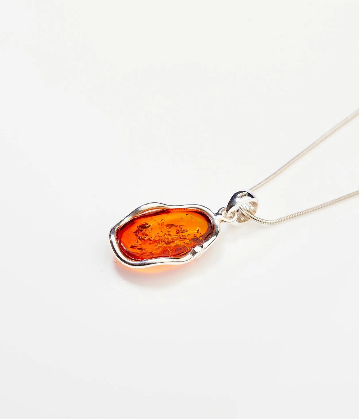 Amber Ripple Pendant Necklace