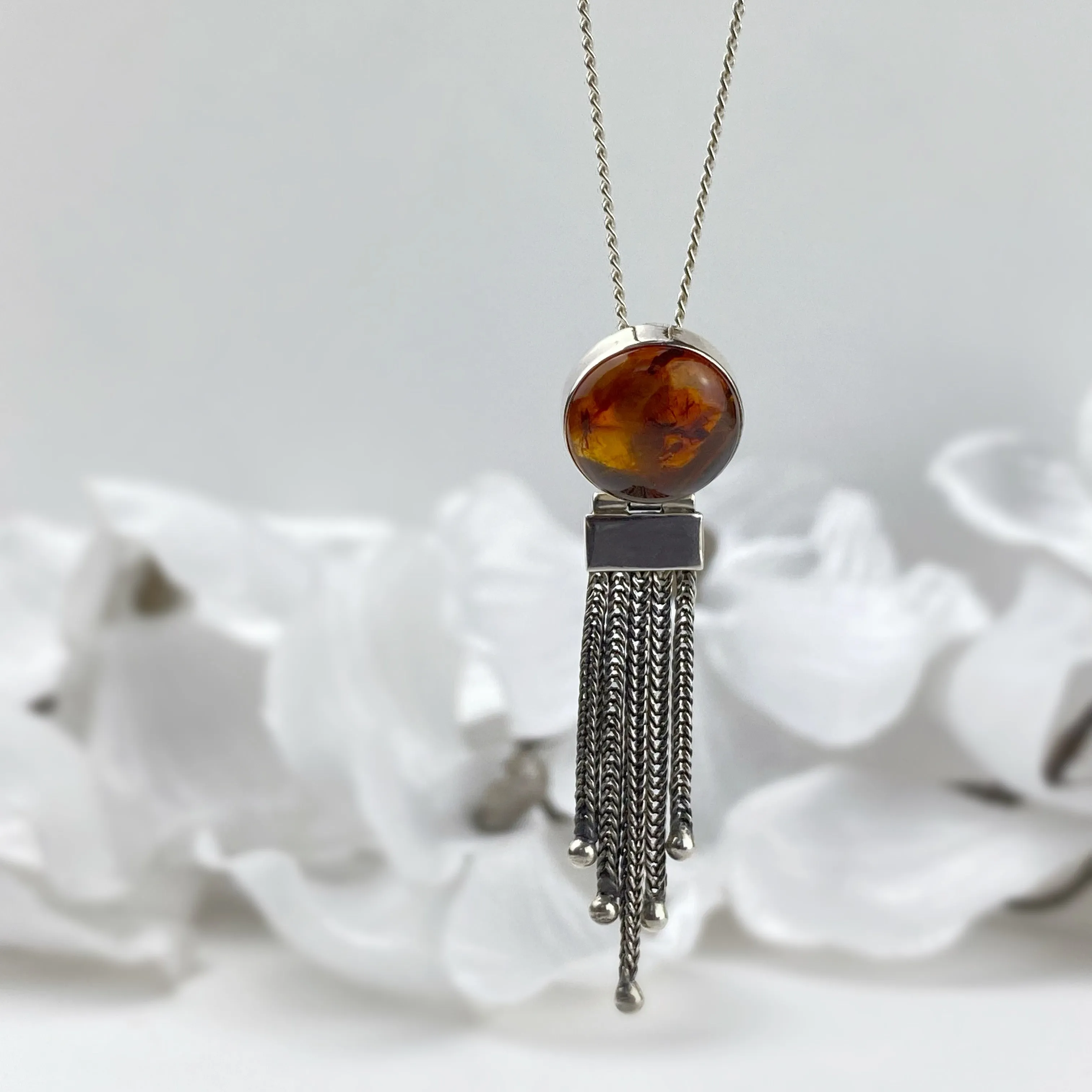 Amber Tassel Pendant - VP452