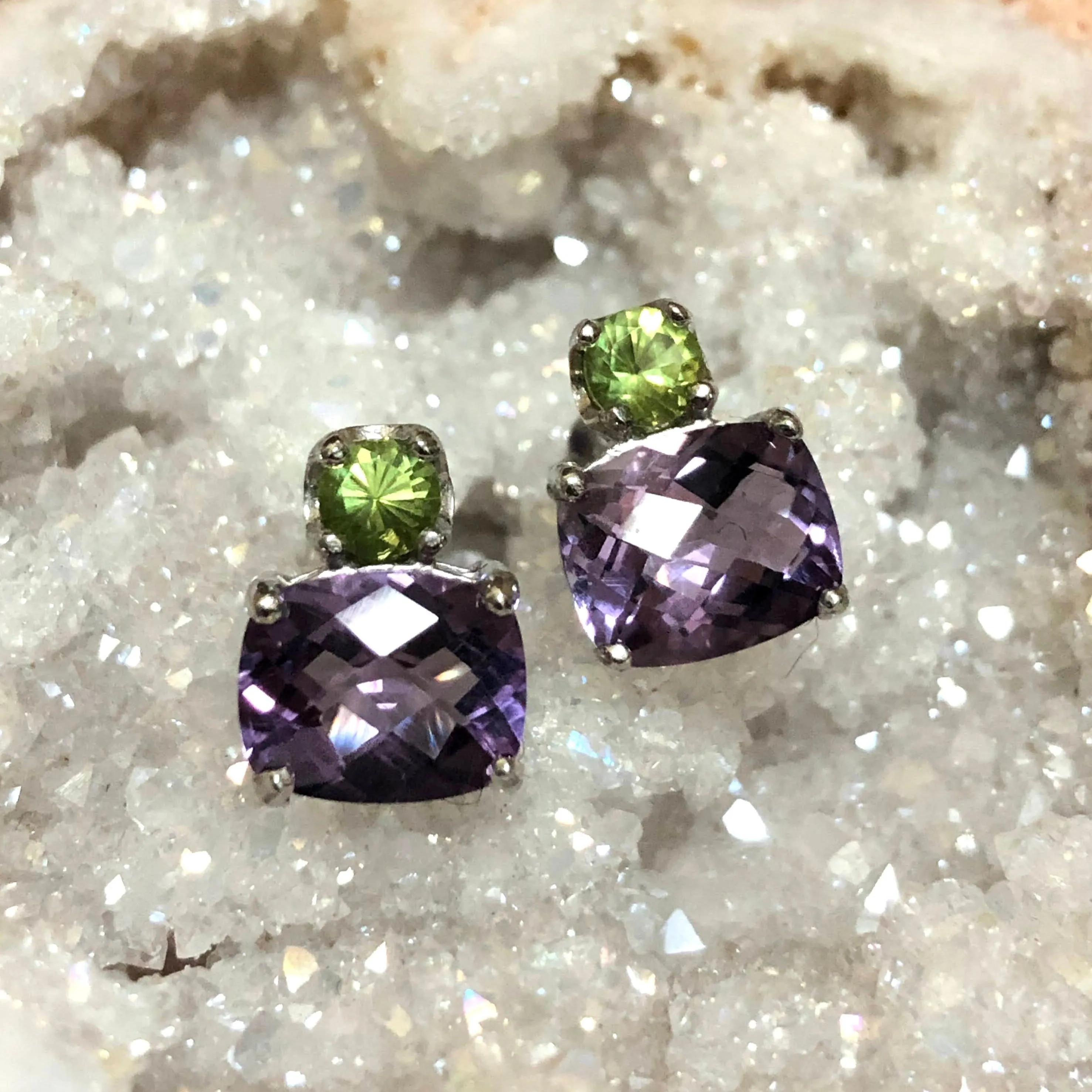 Amethyst & Peridot Earrings