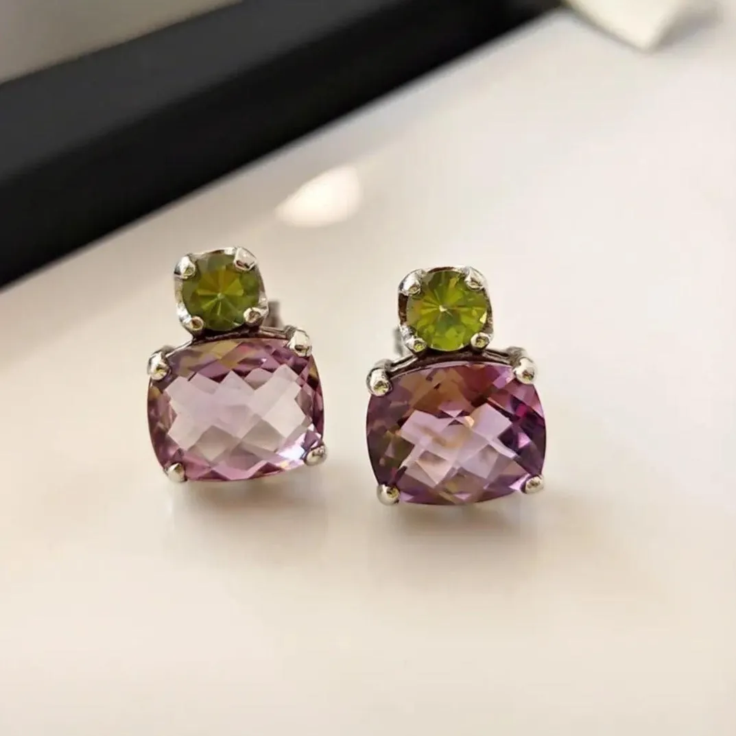 Amethyst & Peridot Earrings