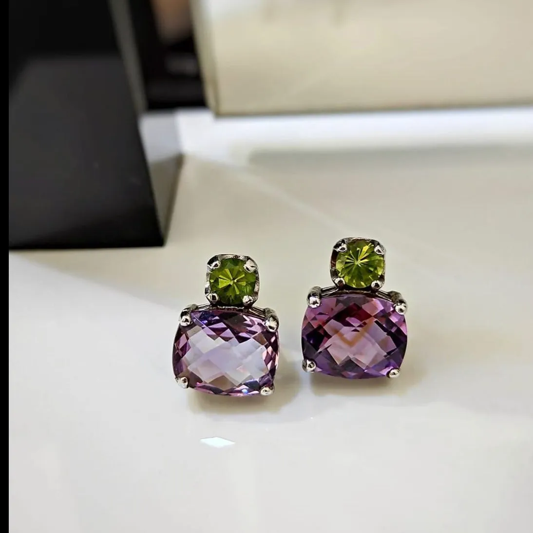 Amethyst & Peridot Earrings