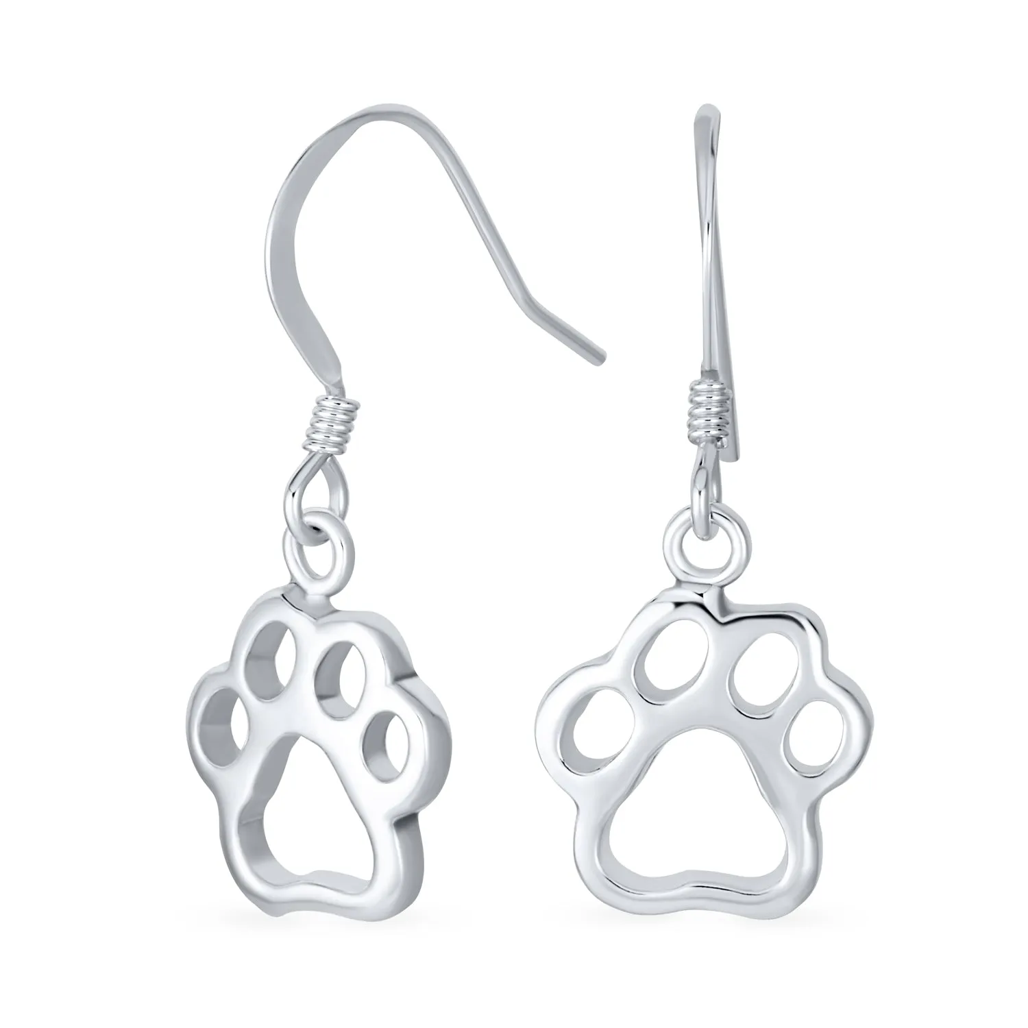 Animal BFF Pet Dog Puppy Charm Bone & Paw Print Bracelet Earrings Sterling Silver