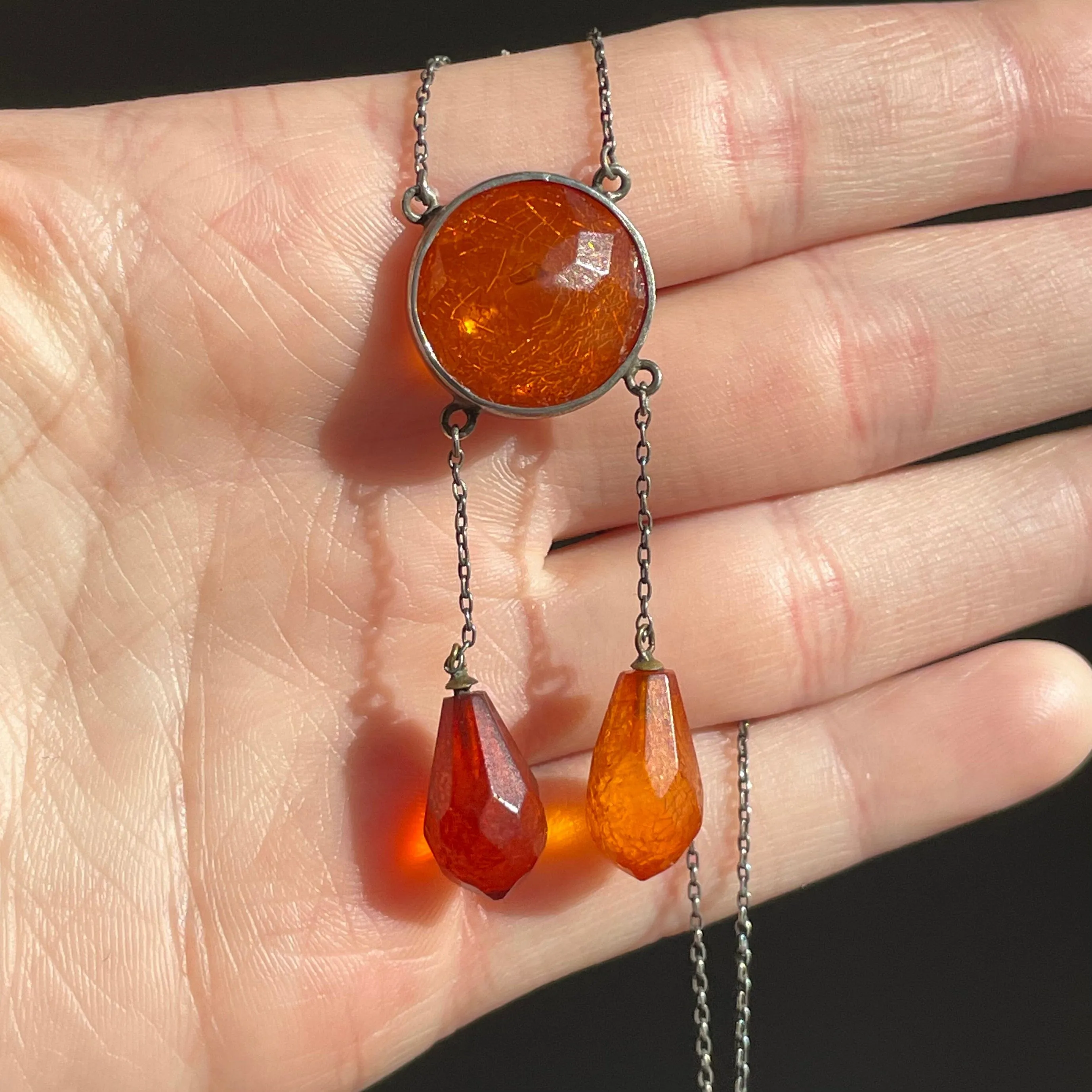 Antique Baltic Amber Negligee Necklace