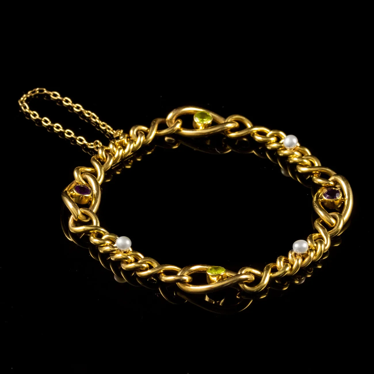 Antique Edwardian Suffragette Bracelet 15Ct Gold Circa 1910