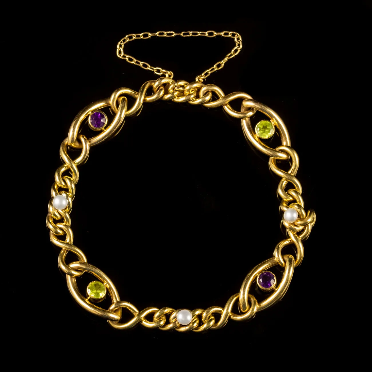 Antique Edwardian Suffragette Bracelet 15Ct Gold Circa 1910