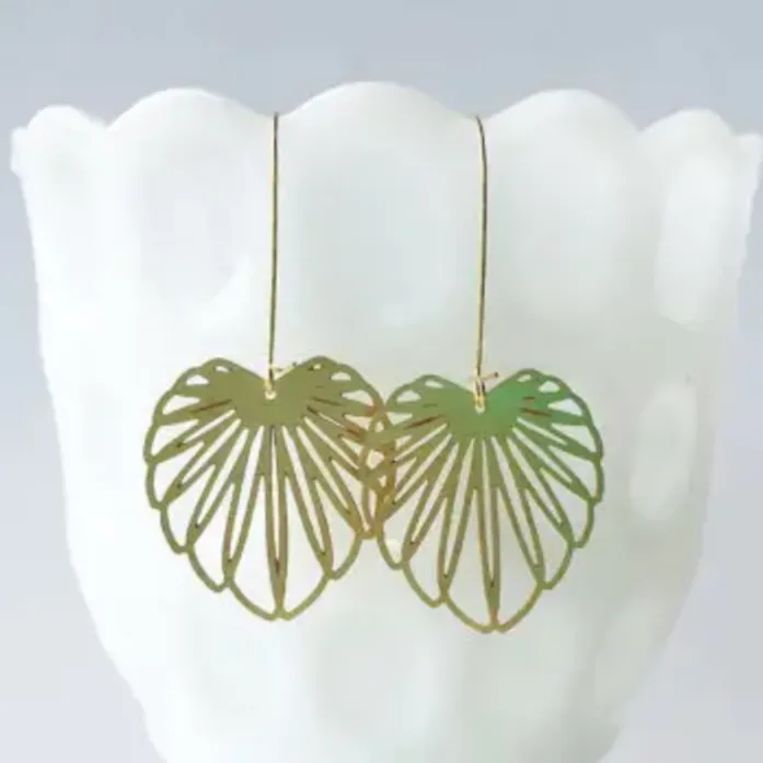 Art Nouveau Leaf Earrings