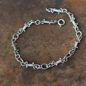 Artisan Wire Wrapped Chain Link Bracelet, Sterling Silver