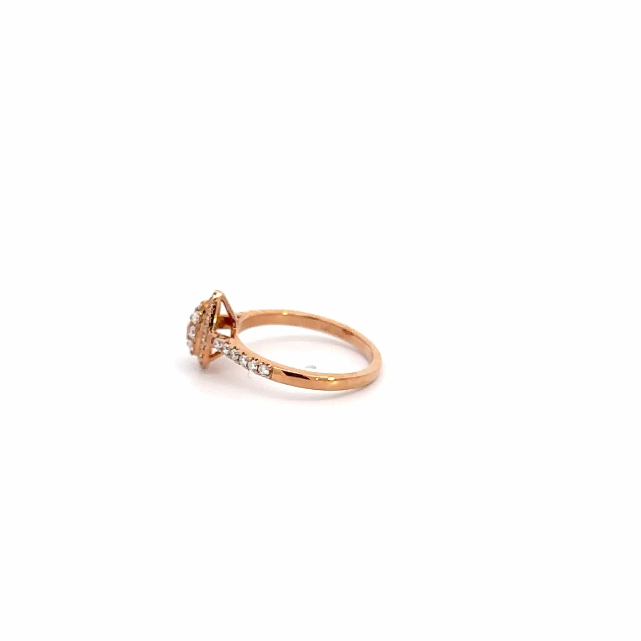 Baikalla 14k Rose Gold Tear Moissanite Engagement Ring