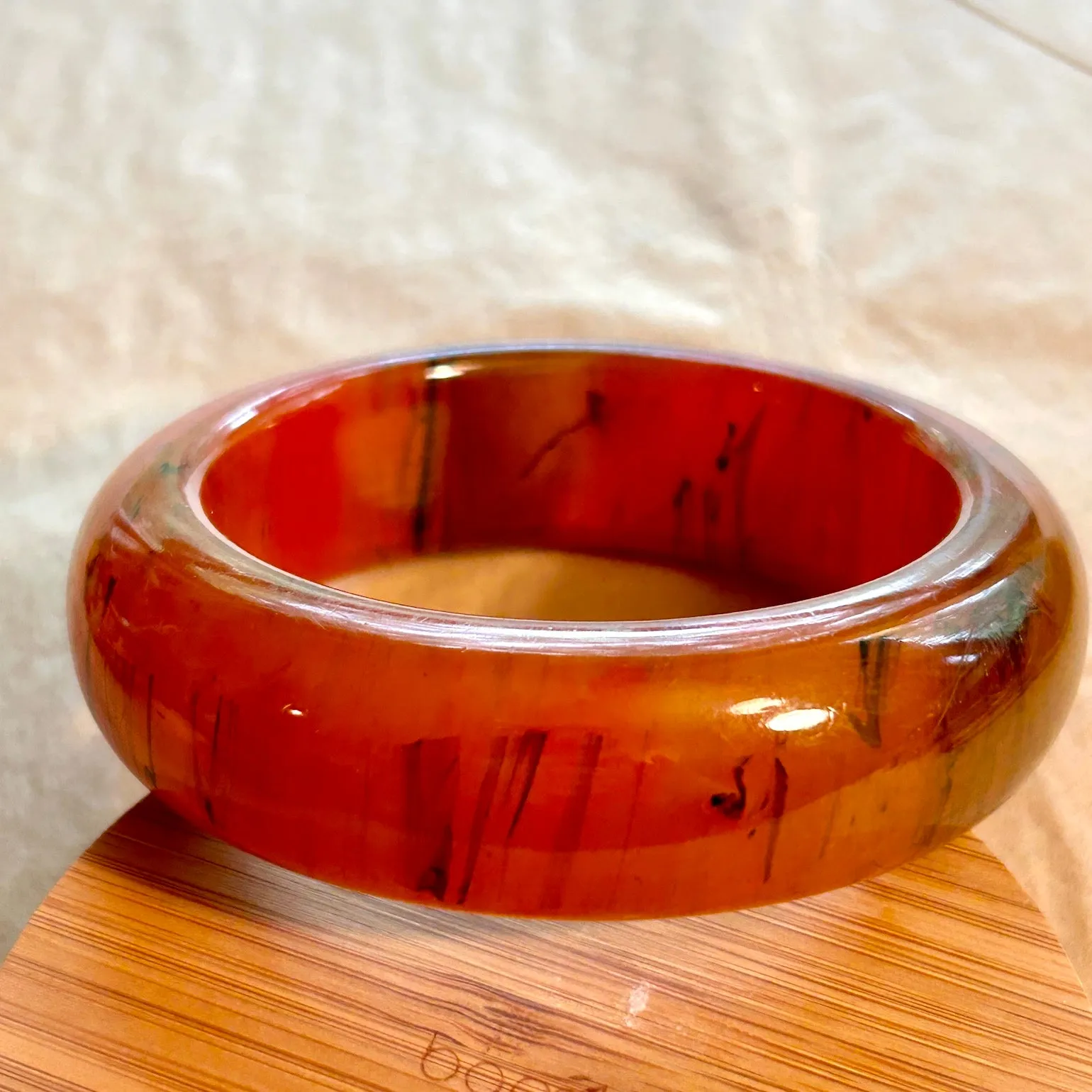 Bakelite Bangle, Amber Color