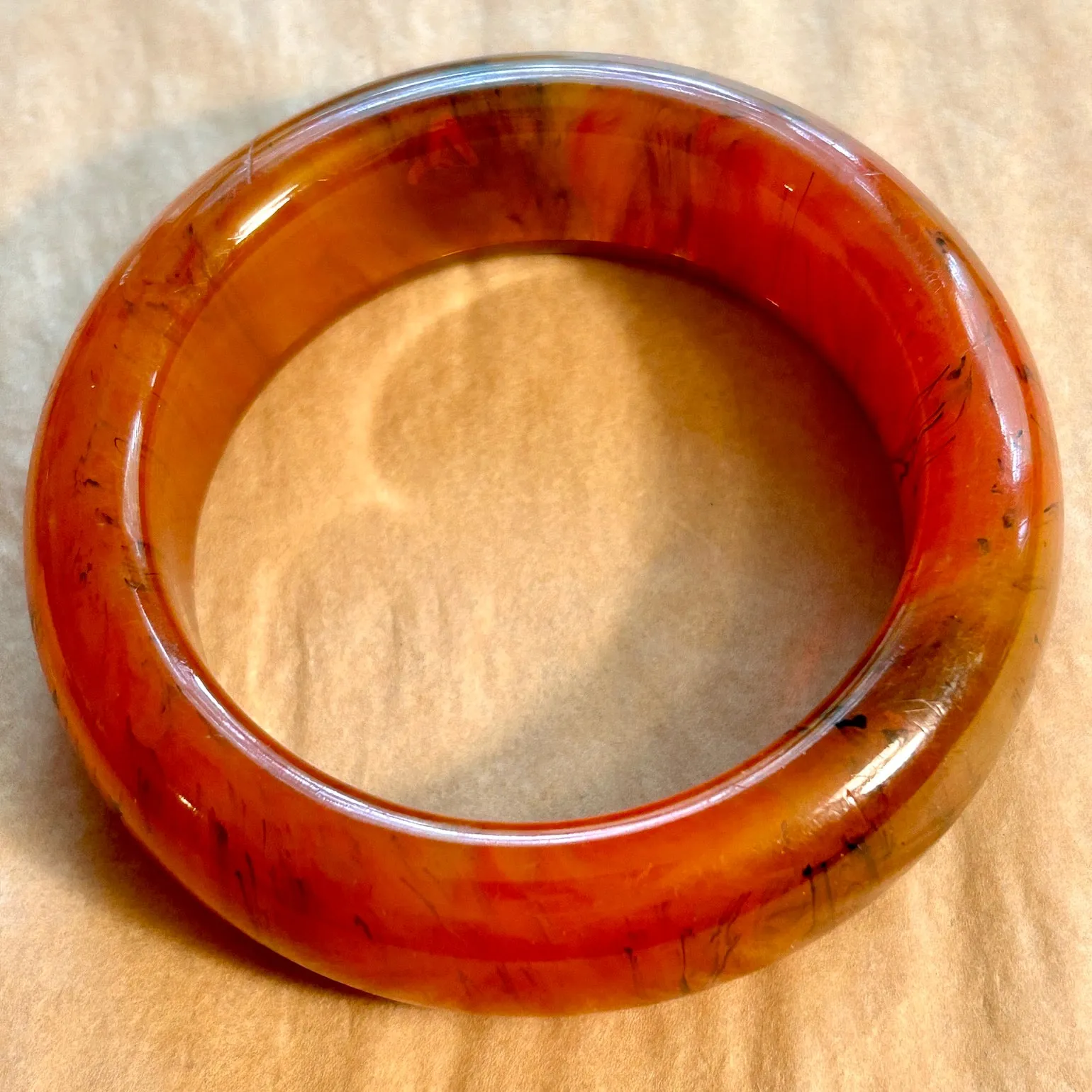 Bakelite Bangle, Amber Color