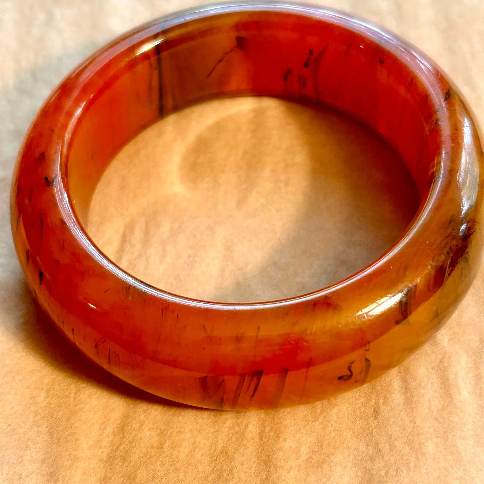 Bakelite Bangle, Amber Color