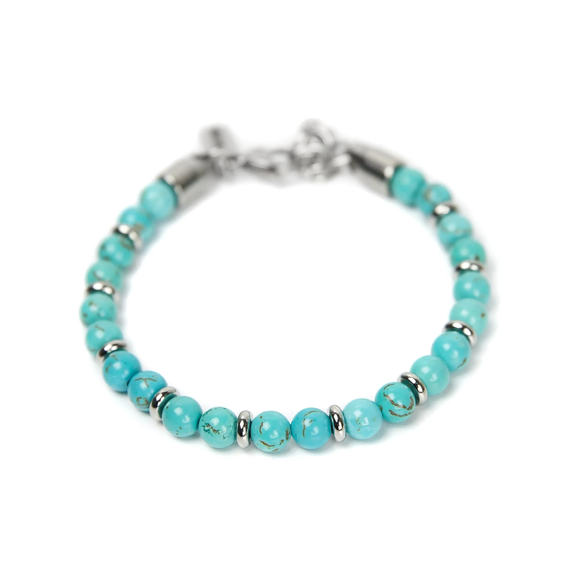 Bead Bracelet - Turquoise x Silver