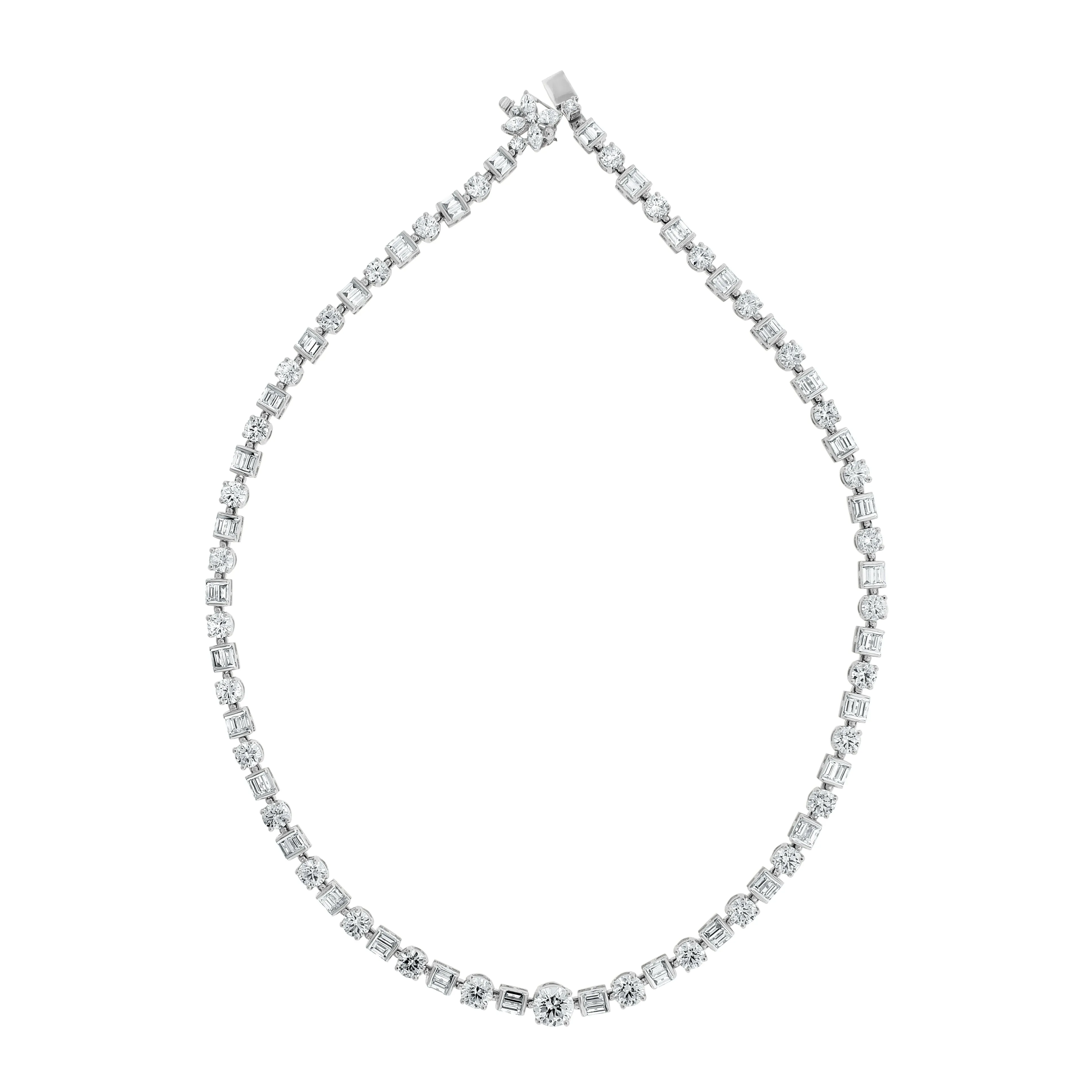 Beauvince Azea Diamond Tennis Necklace 18.37 Carat Diamonds in White Gold