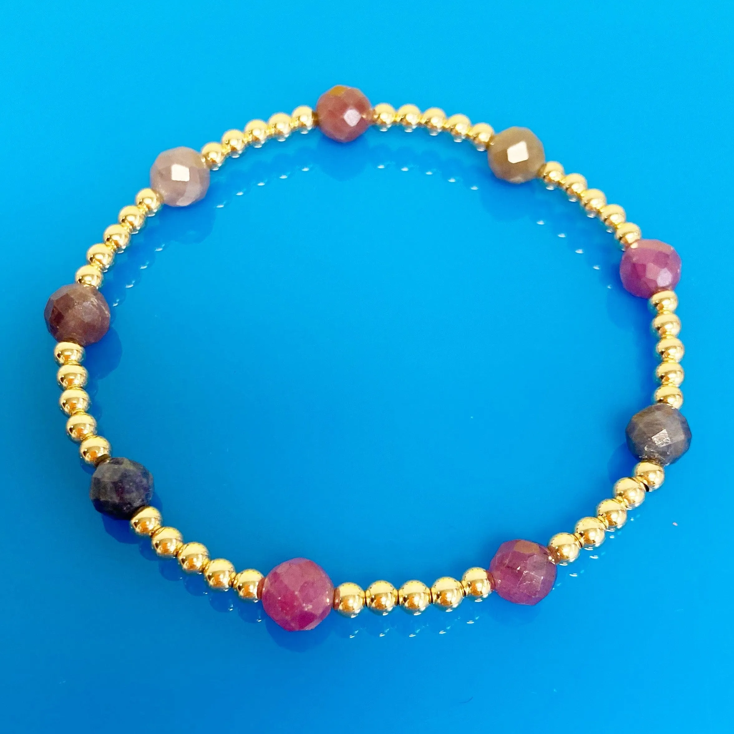 Berry | Sapphire and Gold Beaded Bracelet