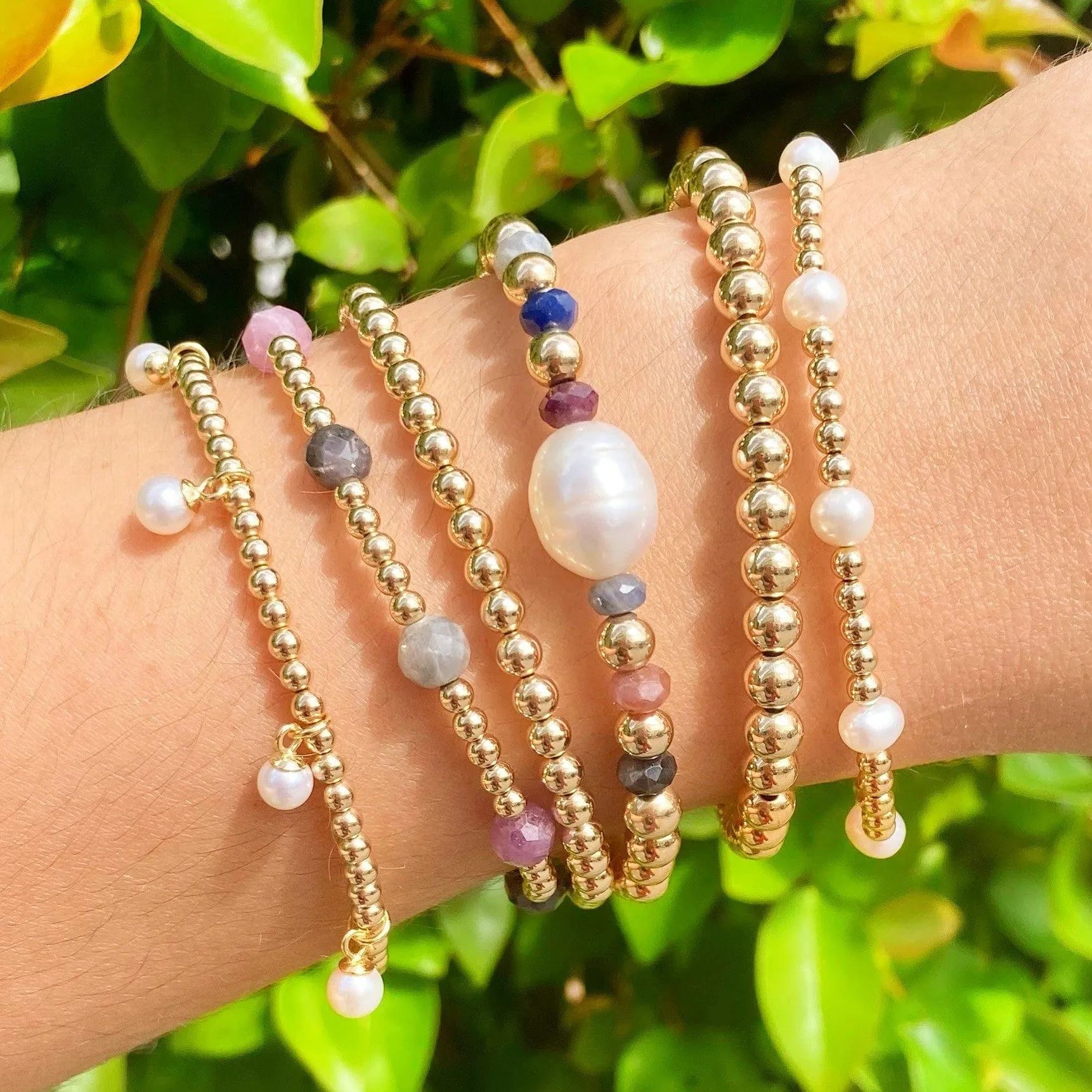 Berry | Sapphire and Gold Beaded Bracelet