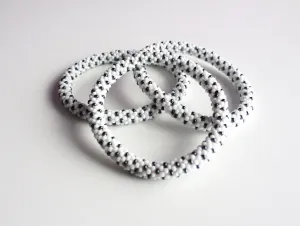 Black On White Beads Roll On Bracelet