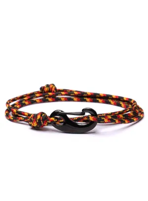 Black   Red Tactical Cord Bracelet for Men (Black Clasp)