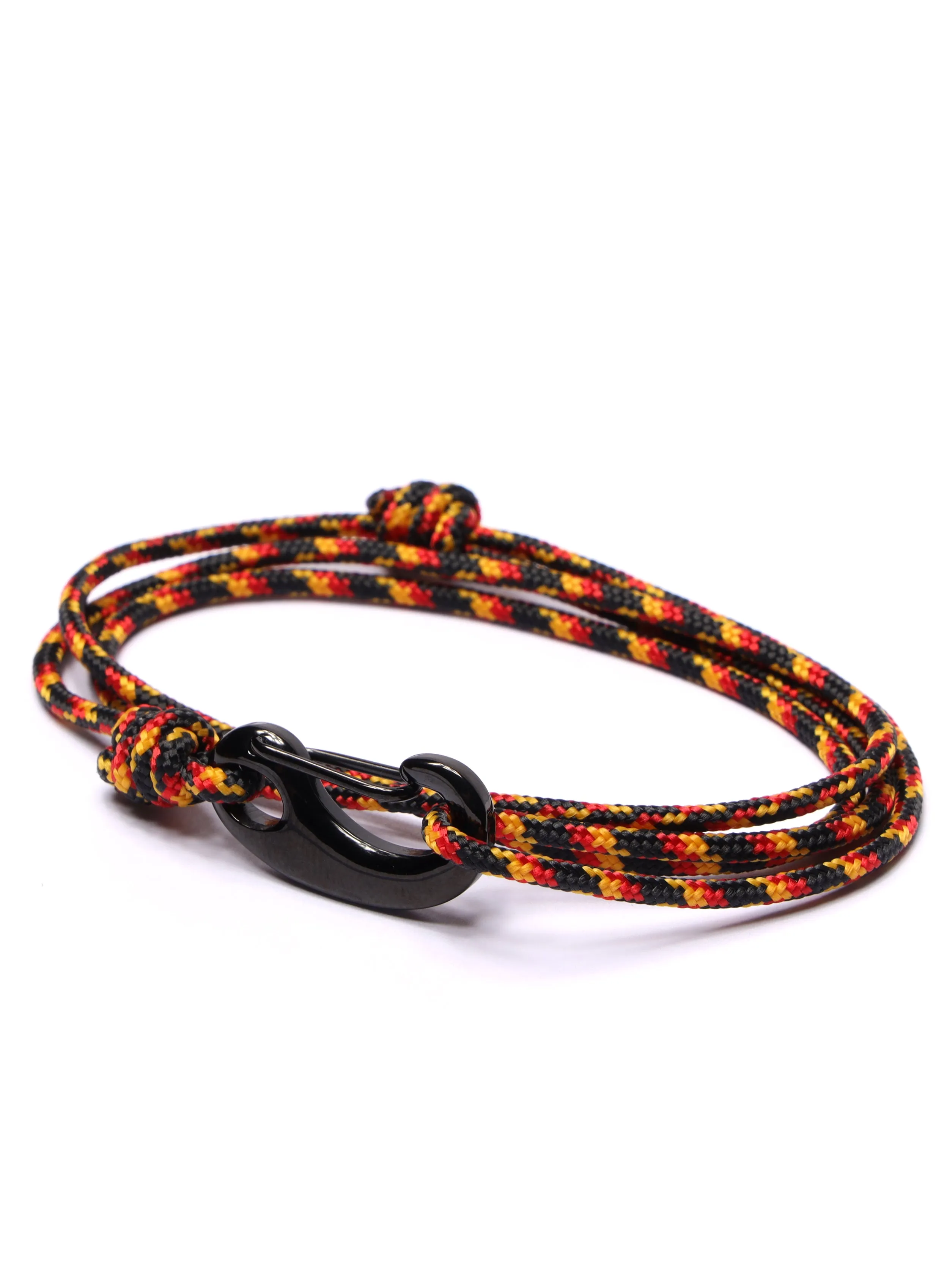 Black   Red Tactical Cord Bracelet for Men (Black Clasp)