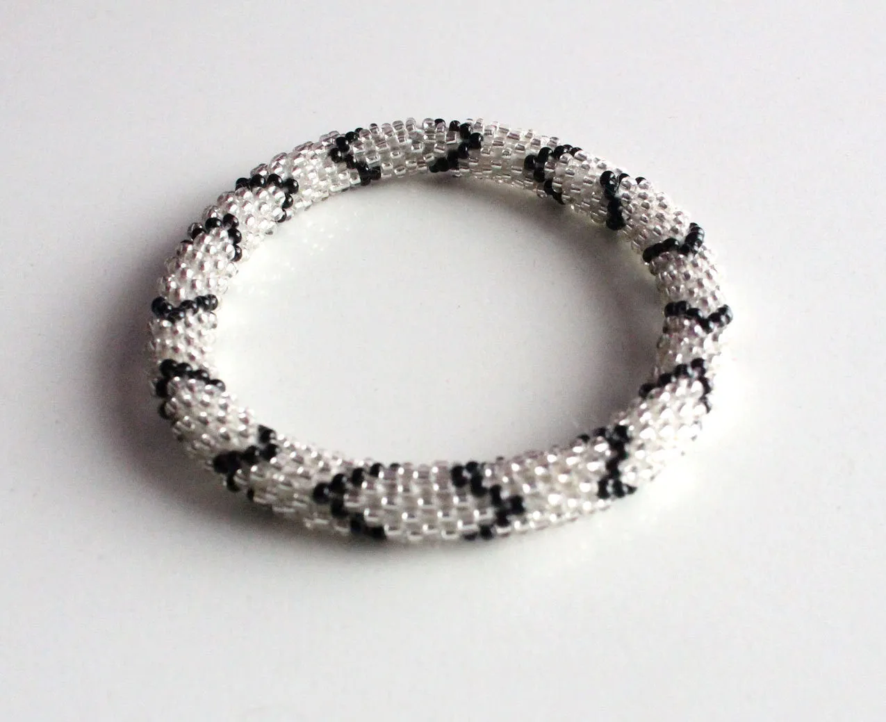 Black Silver Roll On Bracelet