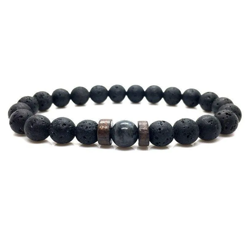 Black Volcanic Stone Bracelet: Reflecting Men's Unique Style