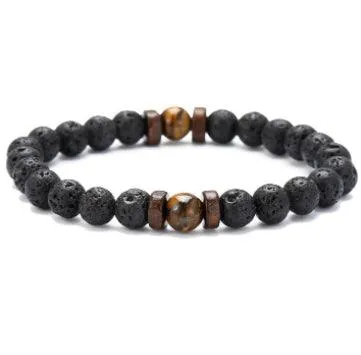 Black Volcanic Stone Bracelet: Reflecting Men's Unique Style