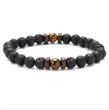 Black Volcanic Stone Bracelet: Reflecting Men's Unique Style