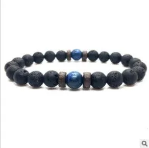 Black Volcanic Stone Bracelet: Reflecting Men's Unique Style