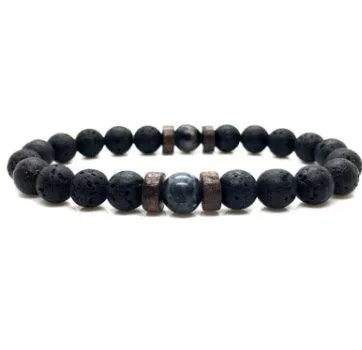 Black Volcanic Stone Bracelet: Reflecting Men's Unique Style