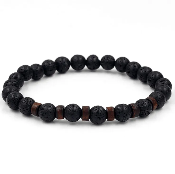 Black Volcanic Stone Bracelet: Reflecting Men's Unique Style