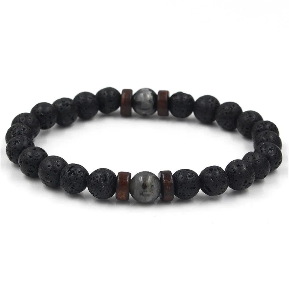 Black Volcanic Stone Bracelet: Reflecting Men's Unique Style