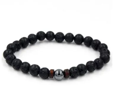 Black Volcanic Stone Bracelet: Reflecting Men's Unique Style