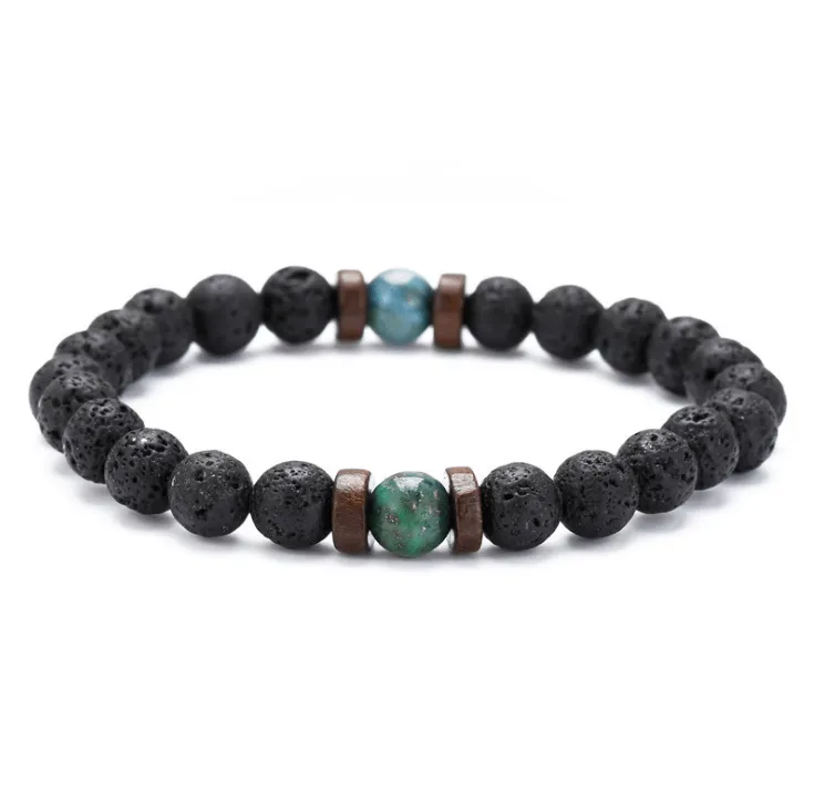 Black Volcanic Stone Bracelet: Reflecting Men's Unique Style